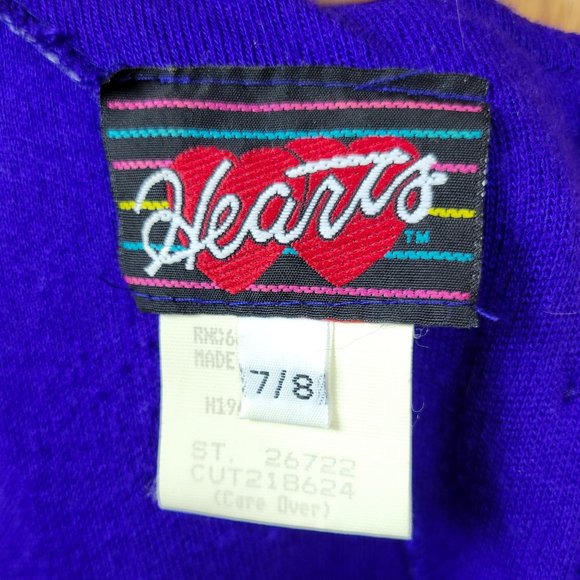 Vintage 80s/90s Indigo Purple Fringe Trim Bodycon Knit Mini Dress - Picture 6 of 7